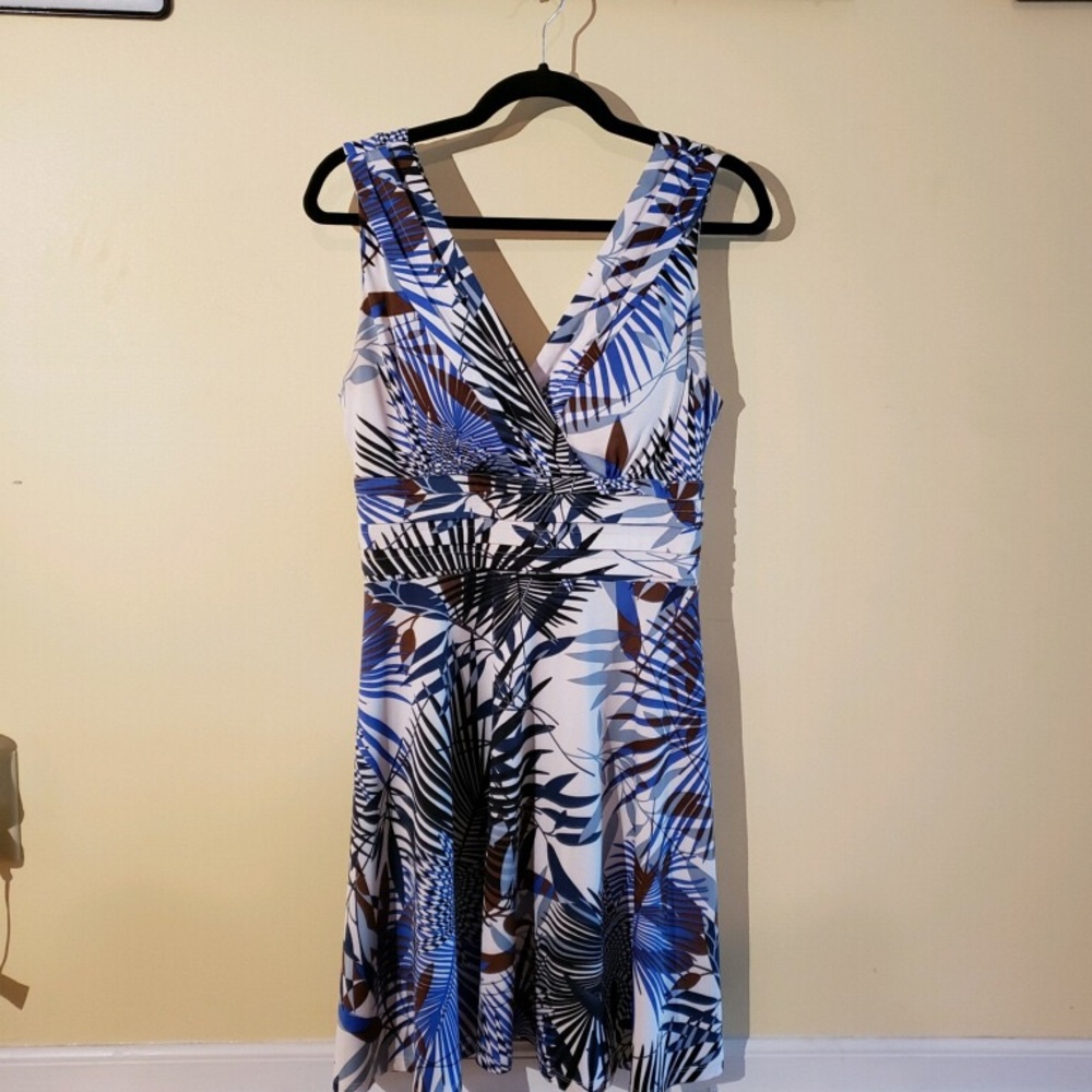 Blue and White Flowy Dress